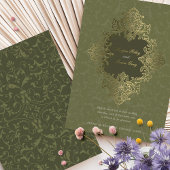 Barok Ornament Gouden bruiloft Folie Uitnodiging