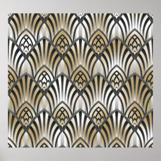 barok: ornamentaal naadloos patroon poster