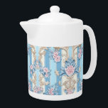 Barok pastelpatroon theepot<br><div class="desc">Barokke pastel patroon theepot.</div>