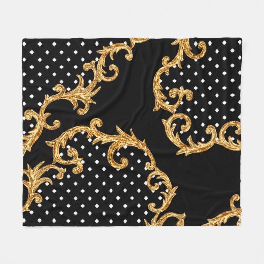 Barok patroondeken fleece deken (Voorkant (Horizontaal))