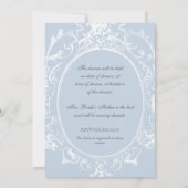 Barok Peacock Vrijgezellenfeest Invite - Blauw Kaart (Achterkant)