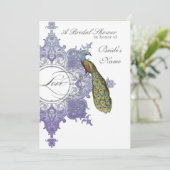 Barok Peacock Vrijgezellenfeest Invite - Lavendel Kaart (Staand voorkant)