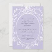 Barok Peacock Vrijgezellenfeest Invite - Lavendel Kaart (Achterkant)