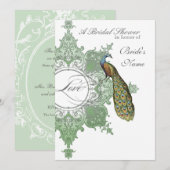 Barok Peacock Vrijgezellenfeest uitnodigen - Sprin Kaart (Voorkant / Achterkant)