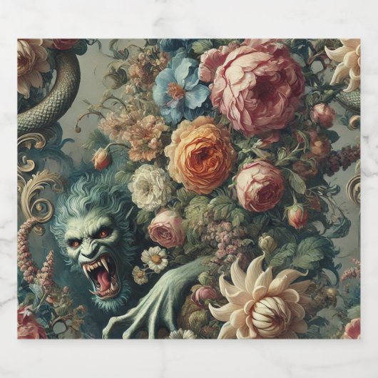 Barok Peril – Gotisch bloemkussen Bier Etiket (Enkel label)