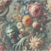Barok Peril – Gotisch bloemkussen Sticker (Voorkant)
