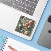 Barok Peril – Gotisch bloemkussen Sticker (Laptop met iPhone)
