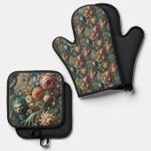 Barok Peril - Gotisch Victoriaans Ovenwant & Pannenlap Set (Voorkant / Achterkant)