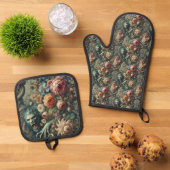 Barok Peril - Gotisch Victoriaans Ovenwant & Pannenlap Set (Top down)