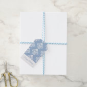 Barok Poederblauw Witte Ornament Cadeaulabel (Met Touw)