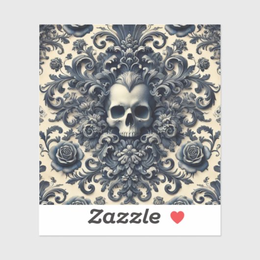 Barok Punk - Gotisch Schedelkussen Sticker (Vel)