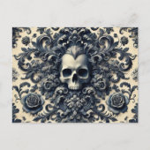 Barok Punk - Gotische schedel Feestdagenkaart (Voorkant)