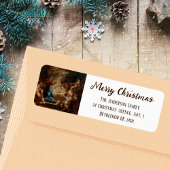 Barok Religieus Elegant Vrolijk Kerstfeest Geboort Etiket