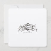 Barok Rococo 1772 Kleur Bloemen Cartouche Bruiloft Kaart (Achterkant)