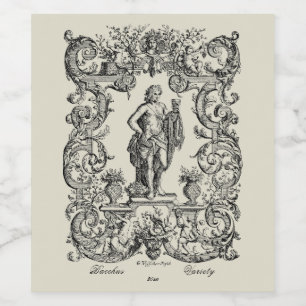 Barok Rococo Bacchus Wijnlabel Sjabloon Wijn Etiket