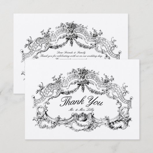 barok rococo bloemblaadje altaar grens bedankkaart (Voorkant / Achterkant)