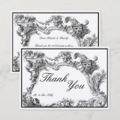  barok rococo bloemblaadje rand bedankkaart (Voorkant / Achterkant)