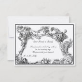  barok rococo bloemblaadje rand bedankkaart (Achterkant)