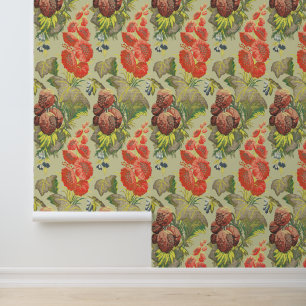 Barok Rococo Bloemen Granaatappel Patroon Behang