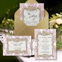  barok rococo bloemig stoffig roze goudfolie