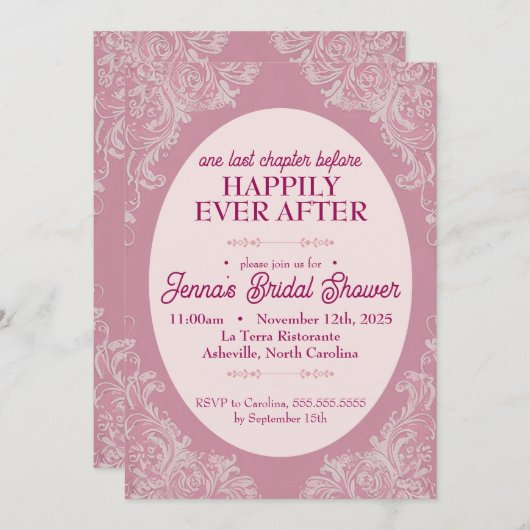 Barok Rococo Bruids Douche Uitnodiging | 5x7 (Voorkant / Achterkant)