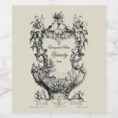 Barok Rococo Cartouche Wijnlabel Sjabloon Wijn Etiket (Enkel label)