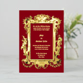 Barok Rococo Cherubs Fruit Bloemen Lijst Border Folie Uitnodiging (Staand Voorkant)