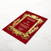 Barok Rococo Cherubs Fruit Bloemen Lijst Border Folie Uitnodiging (Gedraaid)