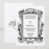 Barok Rococo Cherubs Fruit Bloemen Lijst Border Kaart (Voorkant / Achterkant)