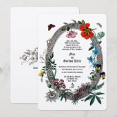 Barok Rococo Flowers & Butterflies Ovaal Lijst Kaart (Voorkant / Achterkant)