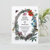 Barok Rococo Flowers & Butterflies Ovaal Lijst Kaart (Staand voorkant)