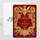 Barok Rococo Kleur Cartouche Bruiloft Kaart (Voorkant / Achterkant)