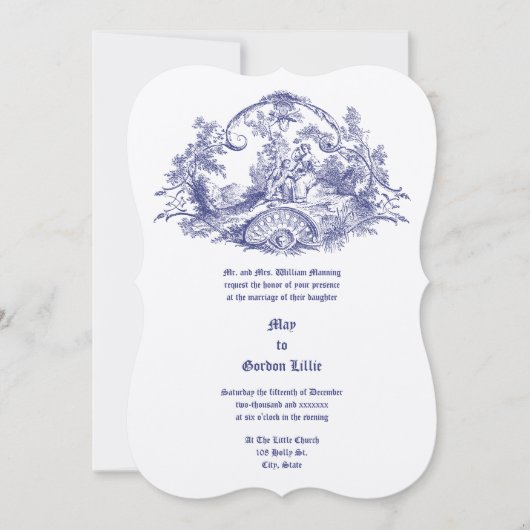 Barok Rococo paar in Cartouche Lijst grens Kaart (Voorkant)