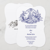 Barok Rococo paar in Cartouche Lijst grens Kaart (Voorkant / Achterkant)