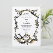 Barok Rococo Rocaille 18e-eeuwse frame rand Kaart (Staand voorkant)