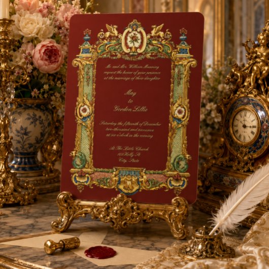 Barok Rococo Rocaille Griffiguren Frame Huwelijk Kaart