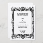 Barok Rococo Rocaille Lijst Bruiloft Kaart (Voorkant / Achterkant)