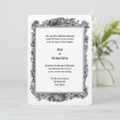 Barok Rococo Rocaille Seashell Lijst bruiloft Kaart (Staand voorkant)