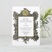 Barok Rococo stijl Lijst Victoriaans Era bruiloft Kaart (Staand voorkant)