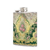 Barok Rococo Stijlvolle Roze Rozen Gouden Likeur Heupfles (Links)