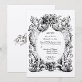 Barok Rococo Trouw RSVP Sjabloon Kaart (Voorkant / Achterkant)