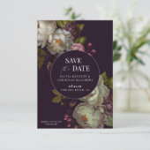 Barok romantische bloemen foto save the date kaart (Staand voorkant)
