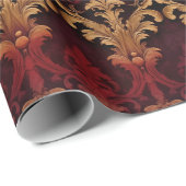 Barok rood goud patroon cadeaupapier (Rol Hoek)