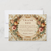  barok Roos bruiloft Bedankkaart (Voorkant)