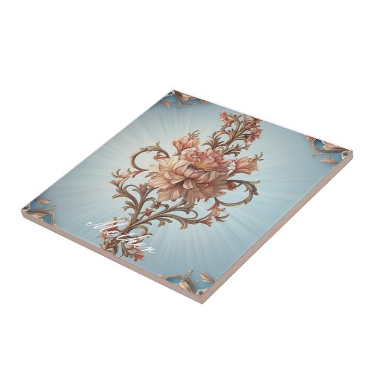 barok Roos Tegeltje (Zijkant)