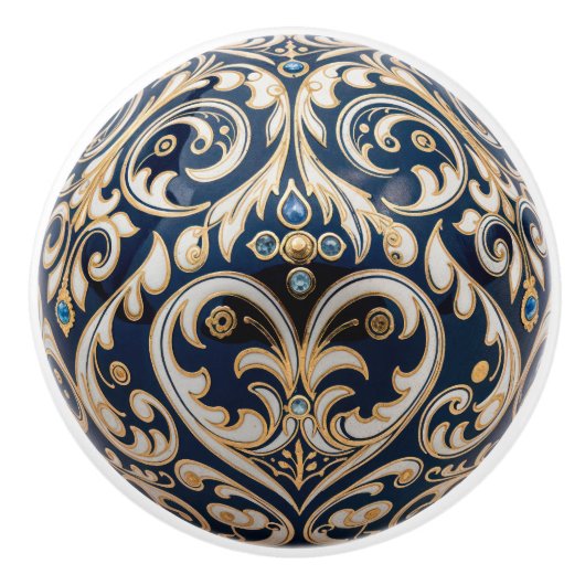 Barok Royal Midnight Keramische knop Pull (Voorkant)