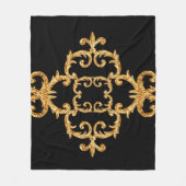 Barok sierlijk gouden patroon fleece deken (Voorkant)