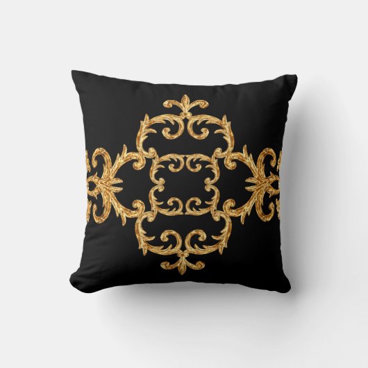 Barok sierlijk gouden patroon kussen (Voorkant)