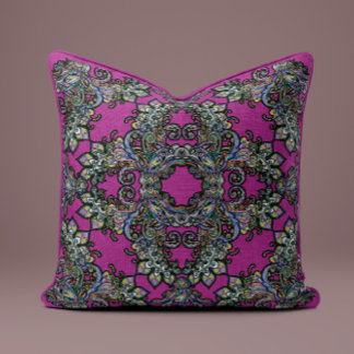 Barok Splendor Kussen in Fuchsia