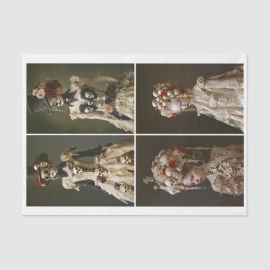 Barok & Steampunk Vrouwen & Schedels DQ7L Decoupag Tissuepapier (Voorkant)